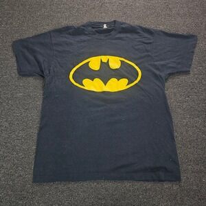 Vintage Batman Shirt Men XL Screen Stars Single Stitch 80s Bat Signal Thin Black